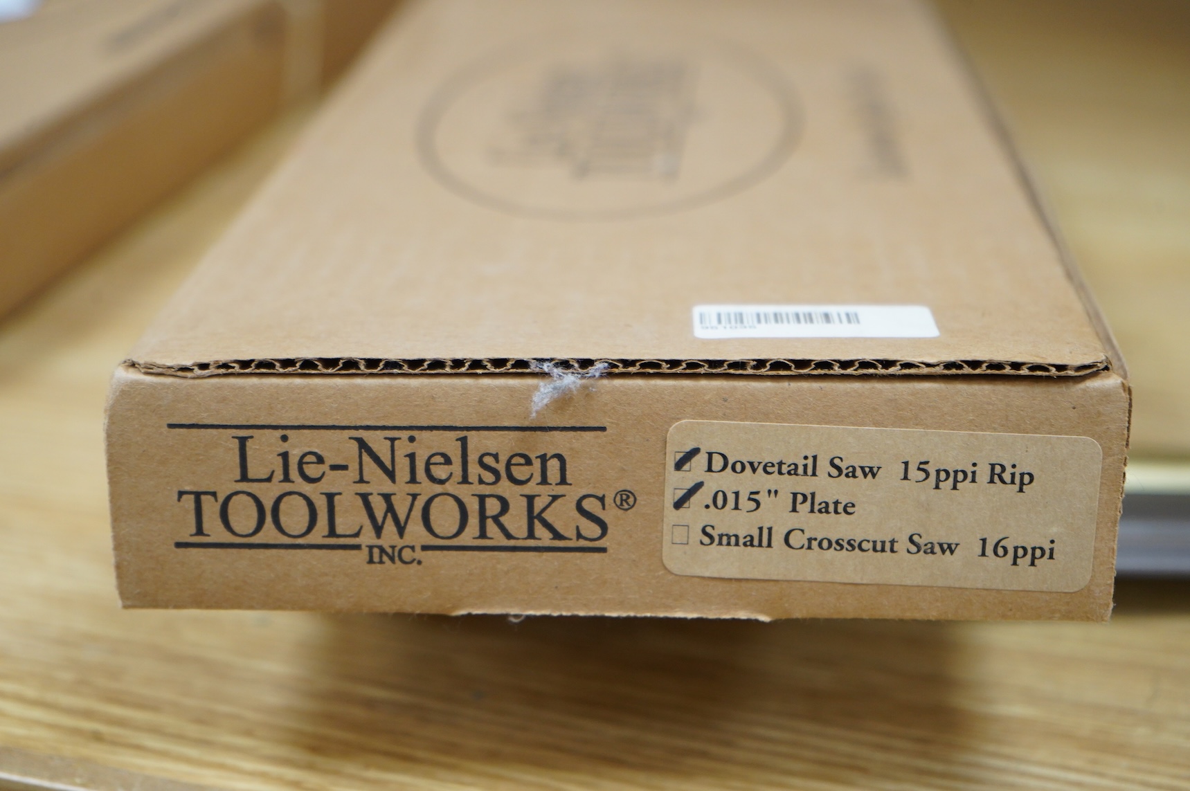 A boxed Lie Nielsen Toolworks 0.015 dovetail saw